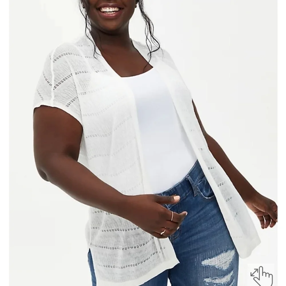Torrid White Crochet Wrap Cardigan 0 - Picture 2 of 12